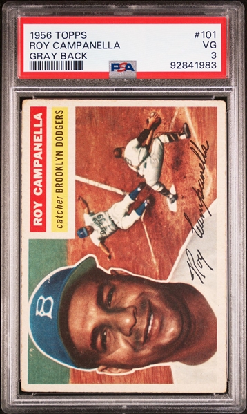 1956 Topps # 101 Roy Campanella PSA 3 (VG)